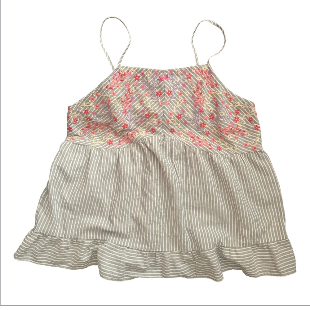 Andre By Unit Spaghetti Strap Embroidered Babydoll Top